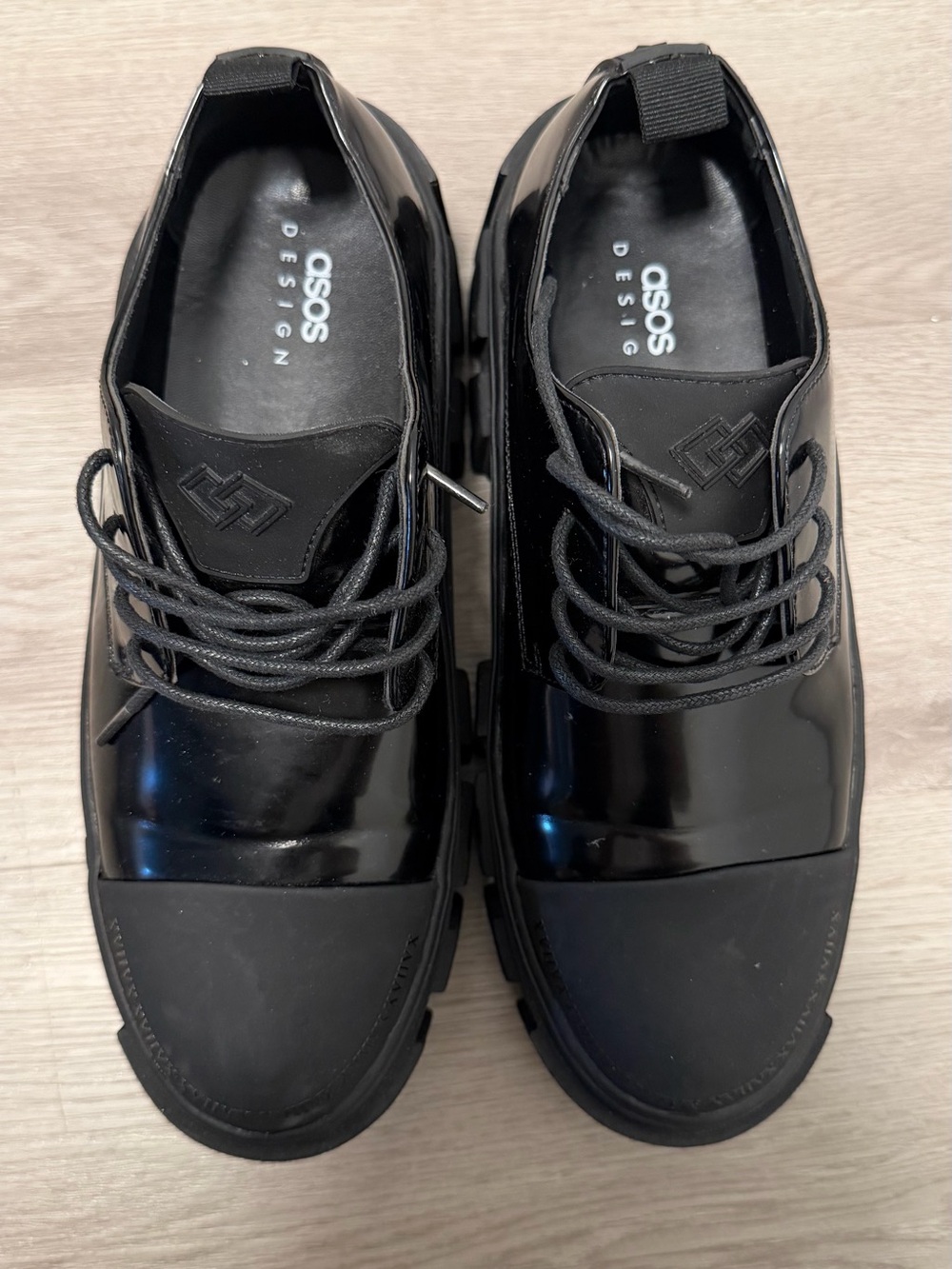 ASOS Black Glossy Chunky Derby Shoes